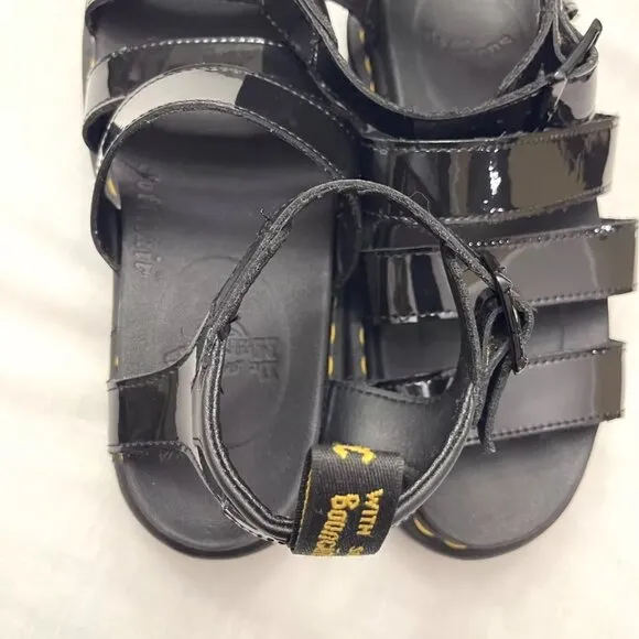 Dr. Martens Women’s Black Blair Patent Leather Sandals Size 6‎