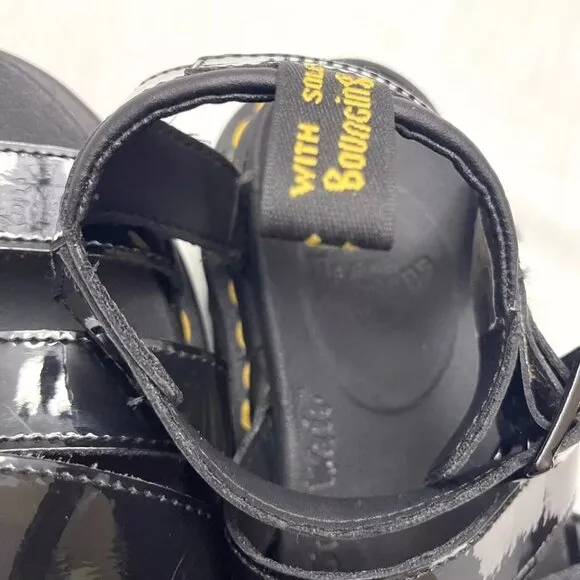 Dr. Martens Women’s Black Blair Patent Leather Sandals Size 6‎