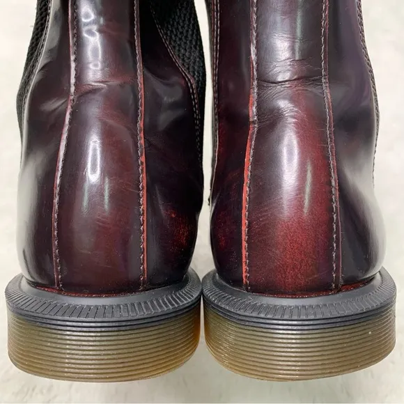 Dr. Martens Women's Flora Red Leather Pull On Chelsea Boots Size 6 / 37