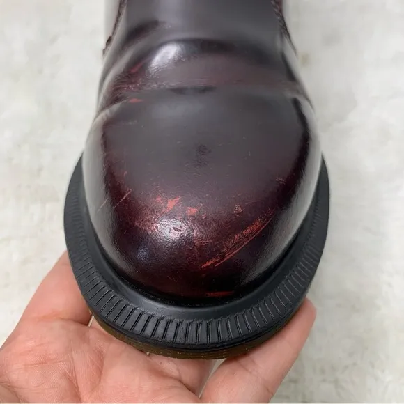 Dr. Martens Women's Flora Red Leather Pull On Chelsea Boots Size 6 / 37