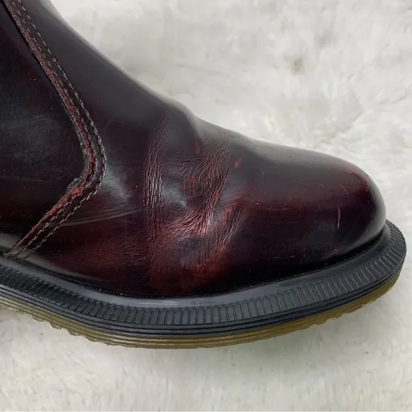 Dr. Martens Women's Flora Red Leather Pull On Chelsea Boots Size 6 / 37