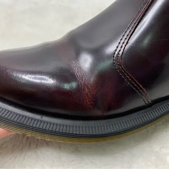 Dr. Martens Women's Flora Red Leather Pull On Chelsea Boots Size 6 / 37