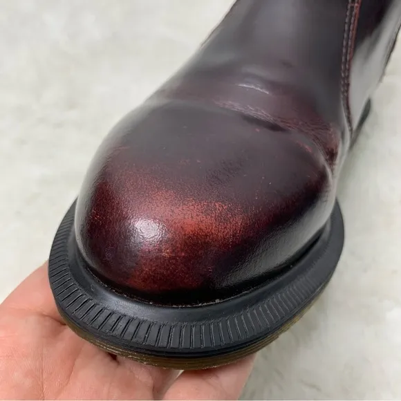 Dr. Martens Women's Flora Red Leather Pull On Chelsea Boots Size 6 / 37