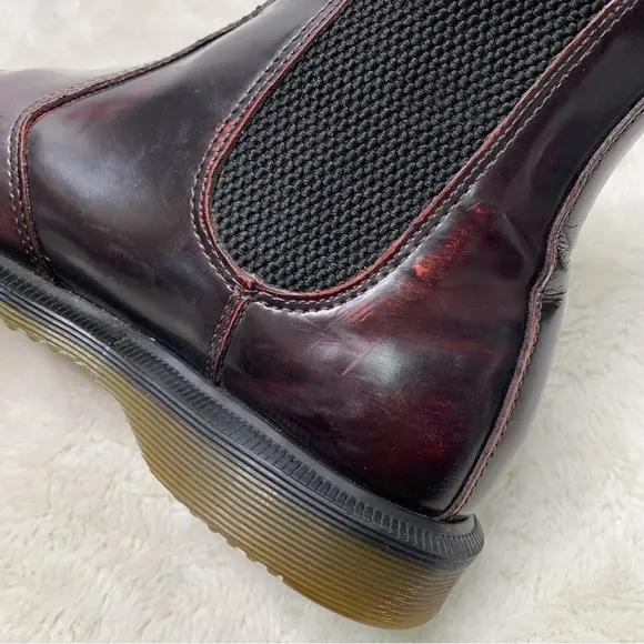 Dr. Martens Women's Flora Red Leather Pull On Chelsea Boots Size 6 / 37