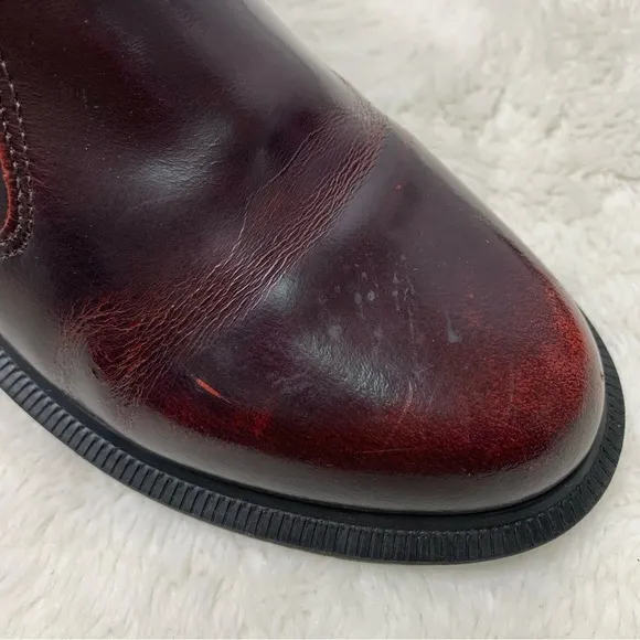 Dr. Martens Women's Flora Red Leather Pull On Chelsea Boots Size 6 / 37