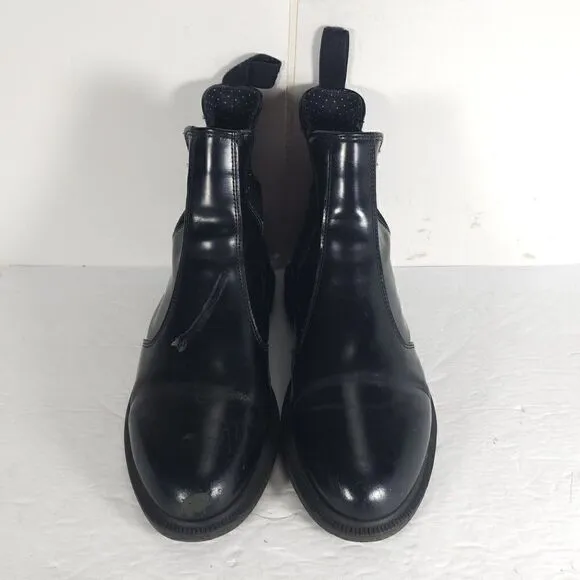 Dr Martens Women's Flora US10 EU 42 Black Smooth Leather Ankle Chelsea Boots