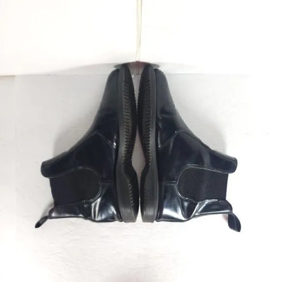 Dr Martens Women's Flora US10 EU 42 Black Smooth Leather Ankle Chelsea Boots