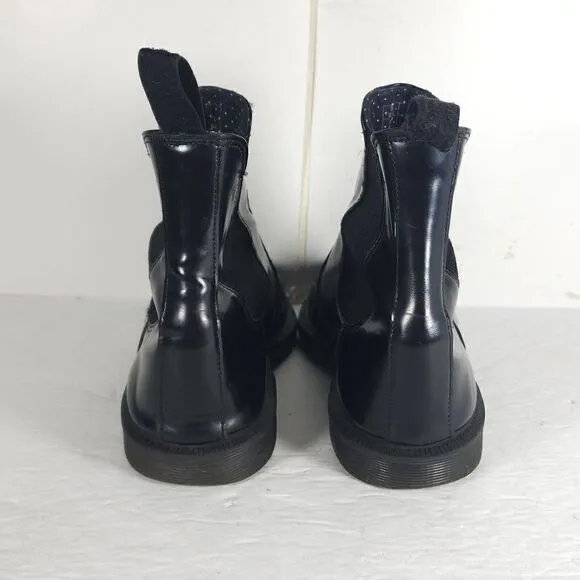 Dr Martens Women's Flora US10 EU 42 Black Smooth Leather Ankle Chelsea Boots