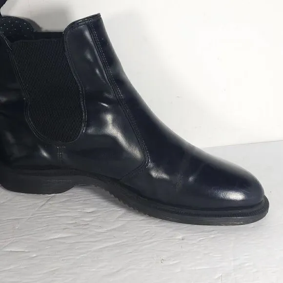 Dr Martens Women's Flora US10 EU 42 Black Smooth Leather Ankle Chelsea Boots