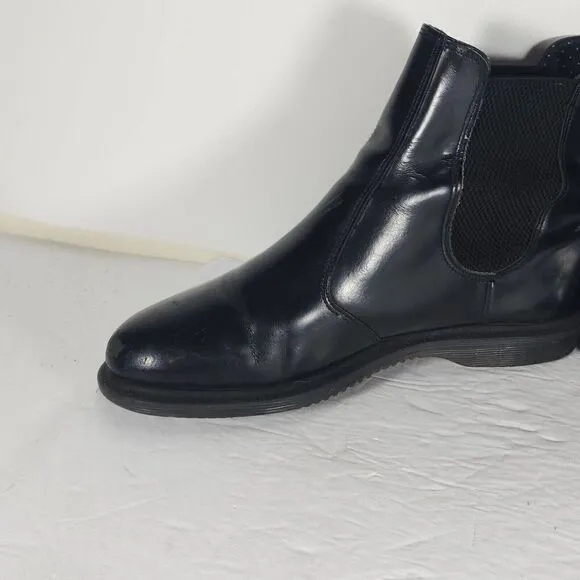 Dr Martens Women's Flora US10 EU 42 Black Smooth Leather Ankle Chelsea Boots