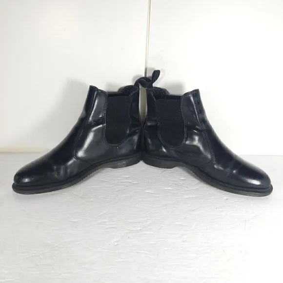 Dr Martens Women's Flora US10 EU 42 Black Smooth Leather Ankle Chelsea Boots