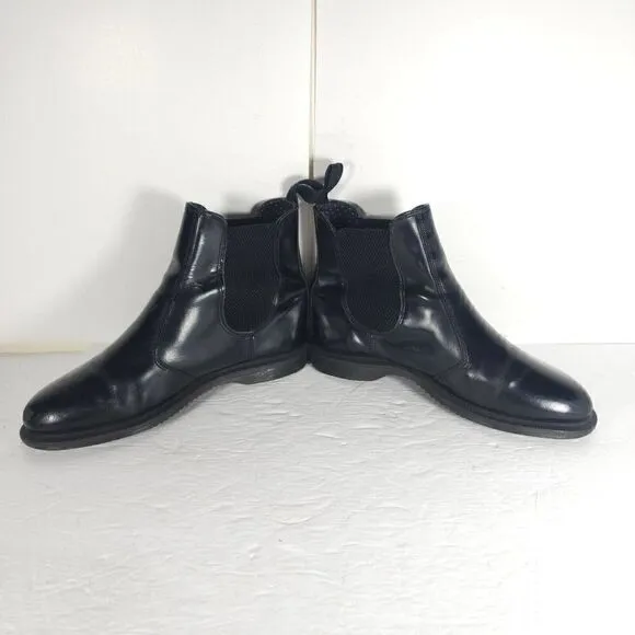 Dr Martens Women's Flora US10 EU 42 Black Smooth Leather Ankle Chelsea Boots