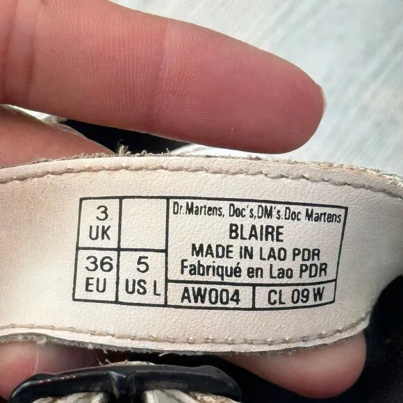 Dr. Martens Y2K Women's Blaire Fisherman Chunky Platform Sandals Size 5L White