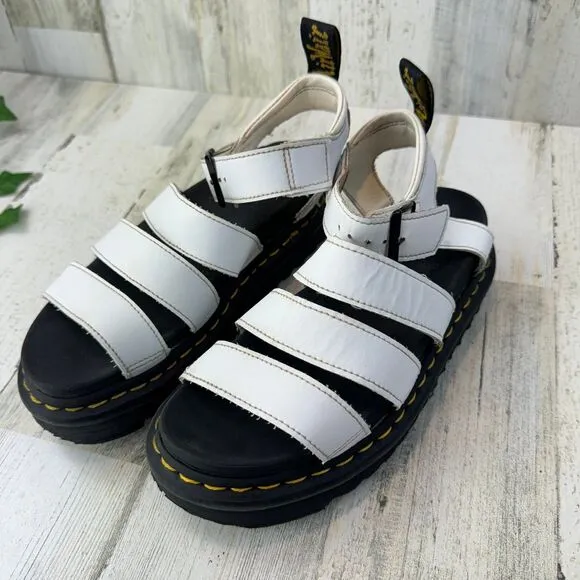 Dr. Martens Y2K Women's Blaire Fisherman Chunky Platform Sandals Size 5L White