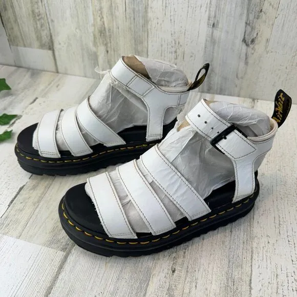 Dr. Martens Y2K Women's Blaire Fisherman Chunky Platform Sandals Size 5L White