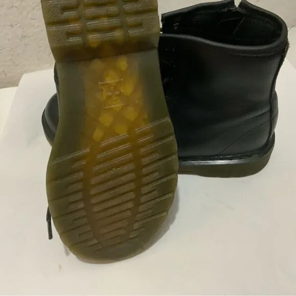 Dr Martens 1460J Black Leather Lace Up Side Zip Ankle Boots Youth Kids Size 3