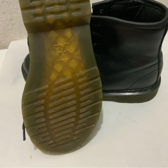 Dr Martens 1460J Black Leather Lace Up Side Zip Ankle Boots Youth Kids Size 3