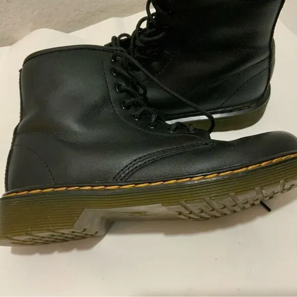 Dr Martens 1460J Black Leather Lace Up Side Zip Ankle Boots Youth Kids Size 3