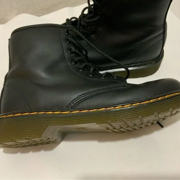 Dr Martens 1460J Black Leather Lace Up Side Zip Ankle Boots Youth Kids Size 3