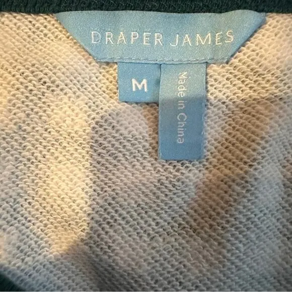 Draper James Natalie Green &amp; White Gingham Print‎ Long Sleeve Sweatshirt Sz M