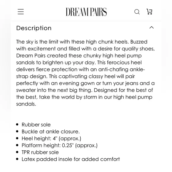 DREAM PAIRS Chunky High Heel Sandals