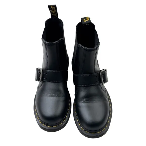 Dr.Martens 2976 Buckle Pull Up Leather Chelsea Boots Black Size US‎ 7 38 EU