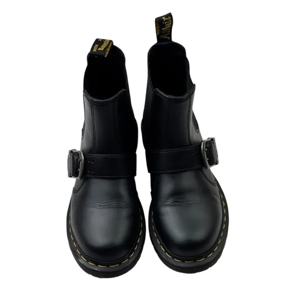 Dr.Martens 2976 Buckle Pull Up Leather Chelsea Boots Black Size US‎ 7 38 EU