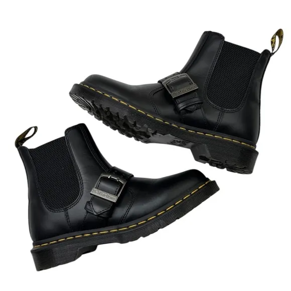 Dr.Martens 2976 Buckle Pull Up Leather Chelsea Boots Black Size US‎ 7 38 EU