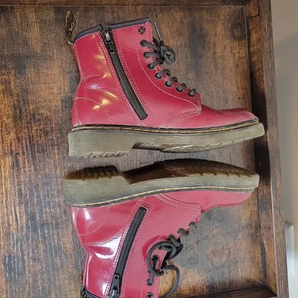 Dr. Martens &quot;Doc&quot; Martens 1460 Patent Leather Burgundy Side Zip 13