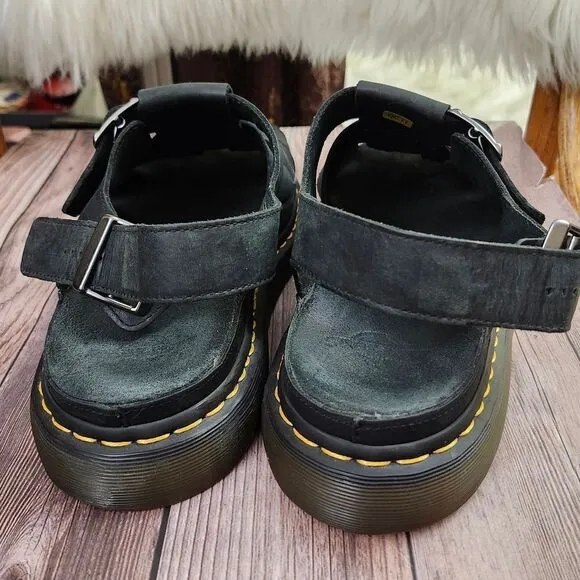 Dr Martens Mens  Flash Fisherman Black Nubuck Leather Sandals Sz 12