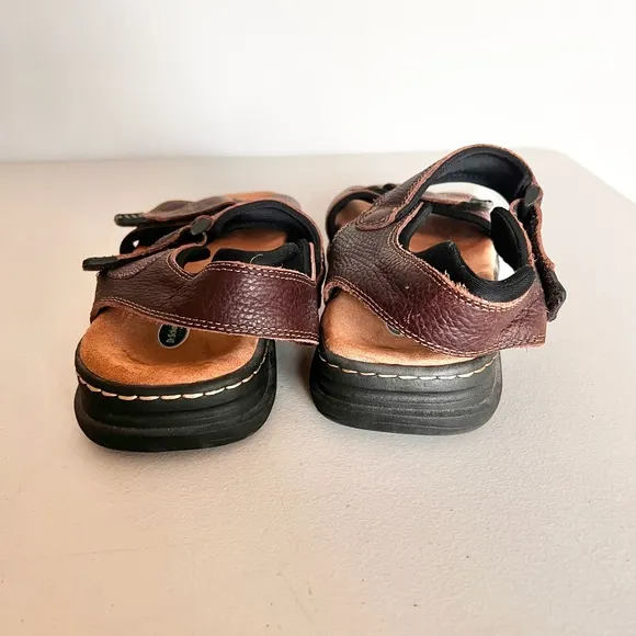 Dr.Scholl’s Men’s Gus Sandals Brown Leather Fisherman Strap Sandals Size 13