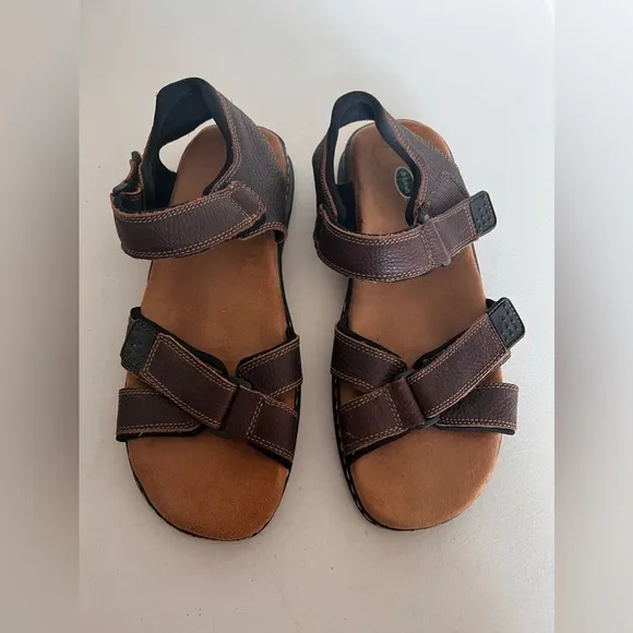 Dr.Scholl’s Men’s Gus Sandals Brown Leather Fisherman Strap Sandals Size 13