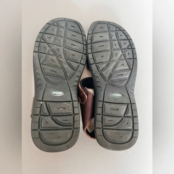 Dr.Scholl’s Men’s Gus Sandals Brown Leather Fisherman Strap Sandals Size 13