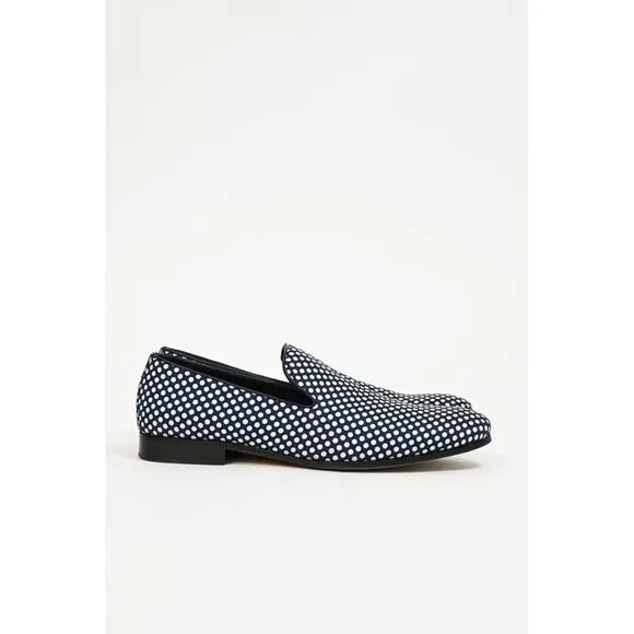 Dsquared2 Polka Dot Loafers in Navy Blue Cotton