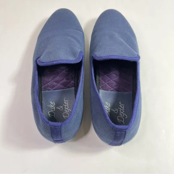 Duke &amp; Dexter Blue Canvas Loafers Size 9