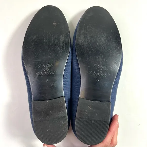Duke &amp; Dexter Blue Canvas Loafers Size 9
