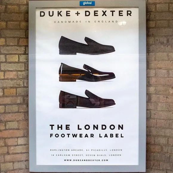 Duke &amp; Dexter Blue Canvas Loafers Size 9