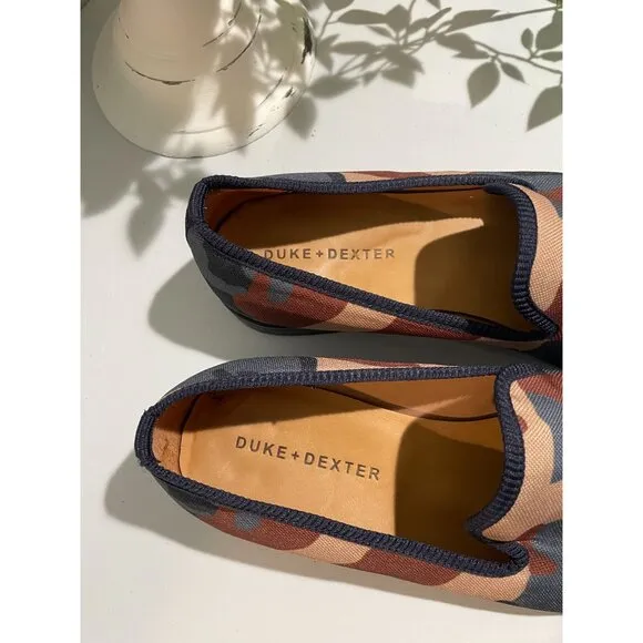Duke Dexter Camo Loafers Size 8 Handmade In England Canvas Men’s