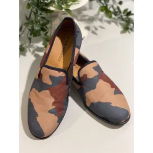 Duke Dexter Camo Loafers Size 8 Handmade In England Canvas Men’s