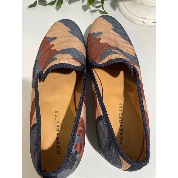 Duke Dexter Camo Loafers Size 8 Handmade In England Canvas Men’s