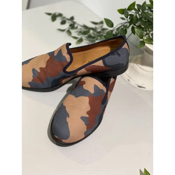 Duke Dexter Camo Loafers Size 8 Handmade In England Canvas Men’s