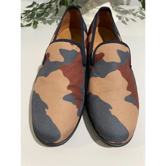 Duke Dexter Camo Loafers Size 8 Handmade In England Canvas Men’s