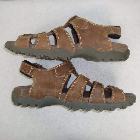 DUNHAM Ruggards Men's Leather Open Toe Fisherman Sandals Size 15EEEE