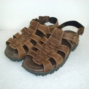 DUNHAM Ruggards Men's Leather Open Toe Fisherman Sandals Size 15EEEE