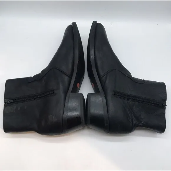 Durango TR820 Short Western Boots Black Leather Side Zip Mens 11.5EE Cowboy Shoe