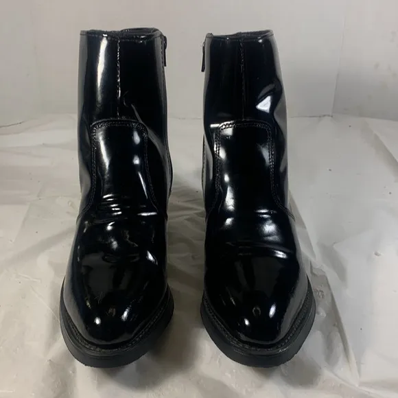 Durango Women’s Black  Patent Leather Western Chic Side Zip Y2K Ankle Boots
