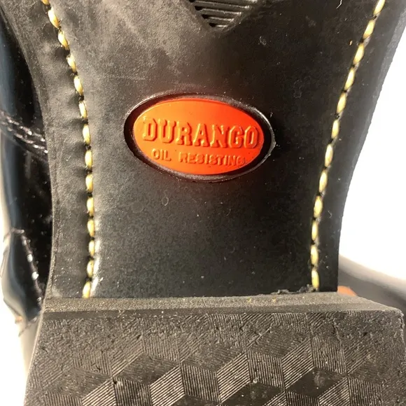 Durango Women’s Black  Patent Leather Western Chic Side Zip Y2K Ankle Boots