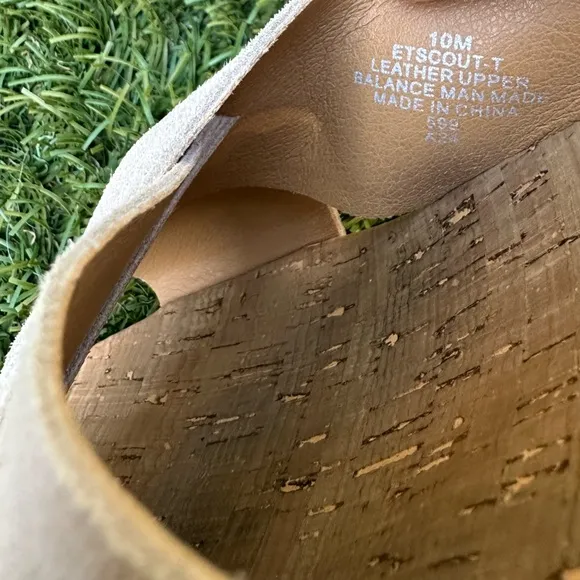 Earth Scout Casual Slip-on Wedge Platform Sandals Cork Suede Beige Summer Slides