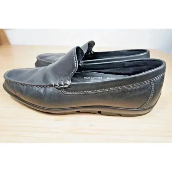 ECCO Classic Men's Shoes Moc 2.0 Loafers Black Leather Size 42 Extra Width