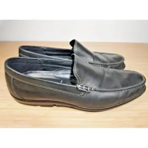 ECCO Classic Men's Shoes Moc 2.0 Loafers Black Leather Size 42 Extra Width
